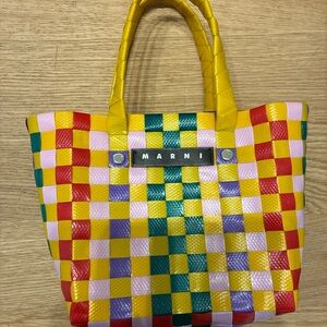 Marni Colorful Checkered Tote Bag